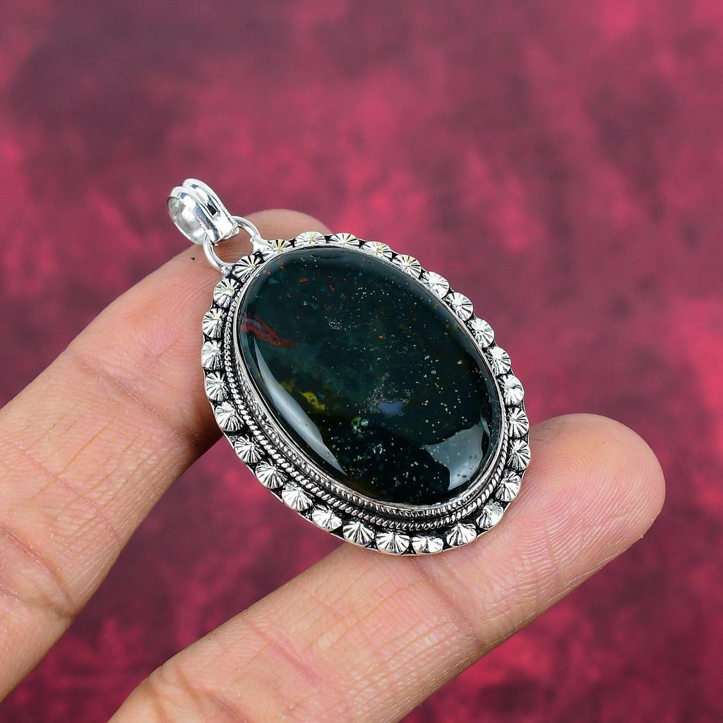 Bloodstone 925 Solid Sterling Silver Pendant Handmade Gemstone Jewelry, Gifts For Wife Brand New Pendant