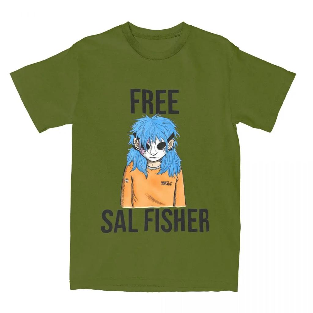 Novelty Free Sal Fisher Sally Face T Shirt Men Women's Pure Cotton Sallyface Tee Shirt Party Clothes