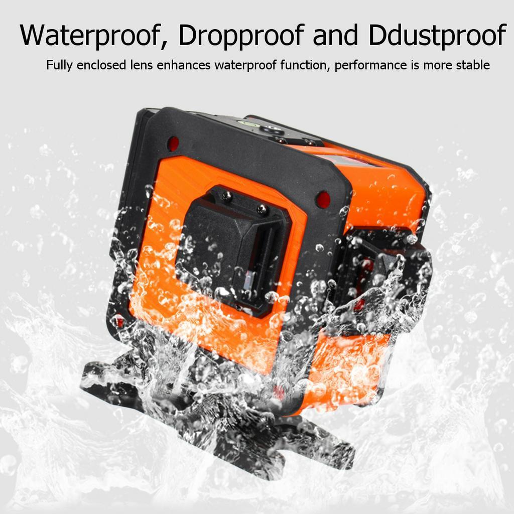 12-линейный лазерный уровень 3D с самовыравниванием, беспроводной пульт ДУ, 360° горизонтальные и вертикальные перекрестные линии, с аккумулятором 4000 мАч, настенный кронштейн, Nivel Laser