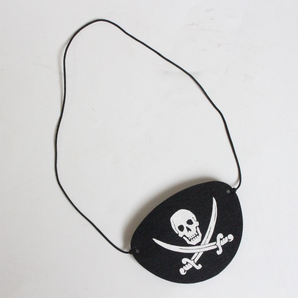 12Pcs/pack Pirate Eye Patches Black Felt One Eye Skull Captain Eye Patches for Halloween Christmas Pirate Theme Party