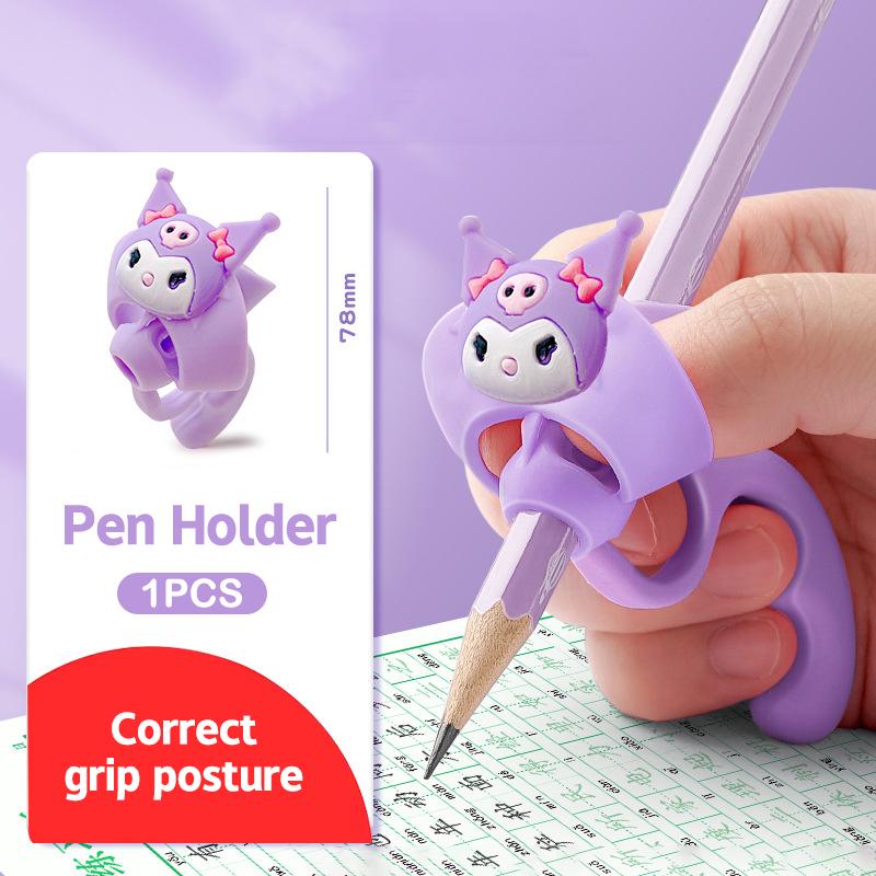 Силиконовые ручки для карандашей для детей, держатель для карандашей для письма, пять фиксированных пальцев, ручка для коррекции осанки при письме