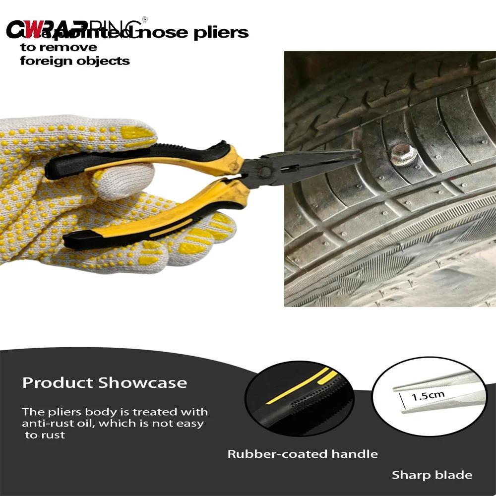 Инструменты для ремонта проколов шин автомобиля, винтовой инструмент для ремонта, аварийный прокол, мотоциклетные шинные полоски, клей, набор инструментов, автомобильный аксессуар