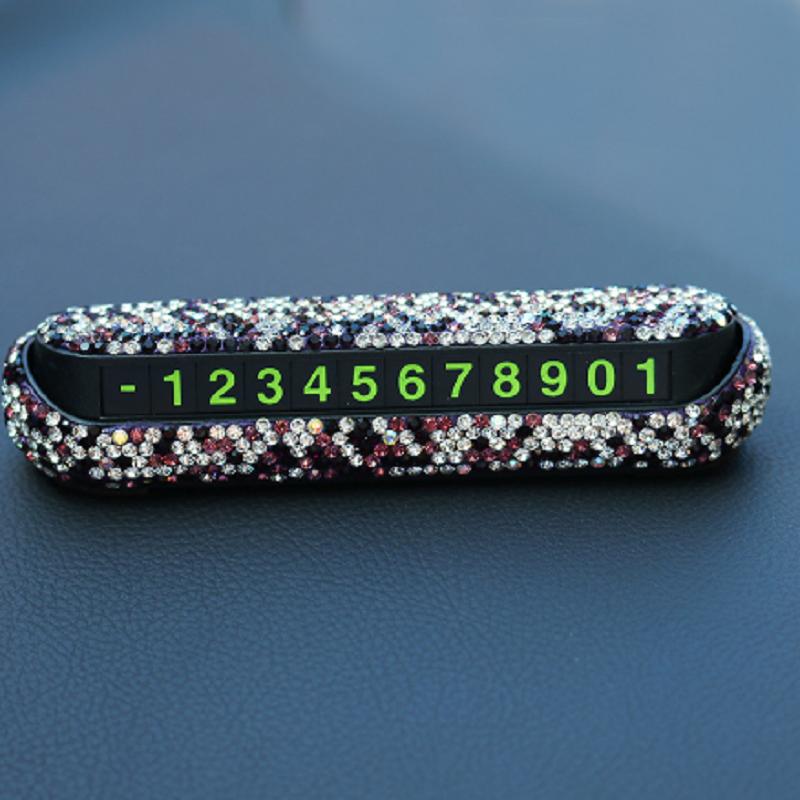 Роскошная автомобильная временная парковочная карта, коробка для телефонного номера, может быть спрятана, автомобильные блестящие аксессуары, гаджет для женщин/мужчин