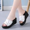 Женские легкие слипоны, удобные сандалии на платформе с открытым носком, модная однотонная повседневная прогулочная обувь, летняя пляжная обувь