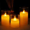 Светодиодная свеча Litake, прозрачная, на батарейках, со специальным пультом дистанционного управления, мерцающая, стеклянная, стеклянная, управляемая, контроль, набор из 3 предметов, свеча, стильная, успокаивающая,