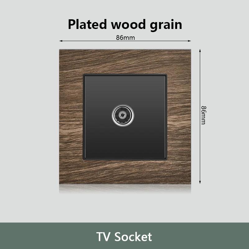 Настенный выключатель с рисунком под дерево, 18 Вт, быстрая настенная розетка типа C 220 В, европейская электрическая розетка EU FR с зарядным устройством USB