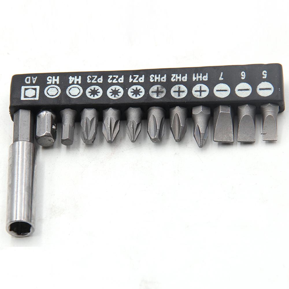 12 шт. черной клейкой ленты с шестигранной отверткой, удлинителем 60 мм, набор аксессуаров для электроинструмента