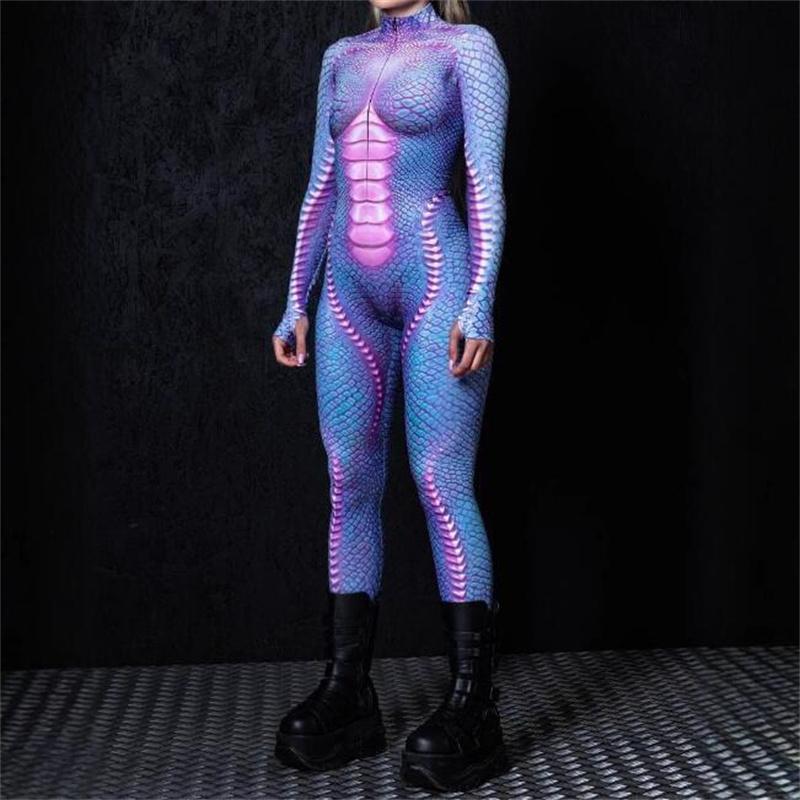 Женский красочный психоделический художественный принт комбинезон праздничный боди красочные вибрации комбинезон Хэллоуин Зентай костюм рейв костюмы