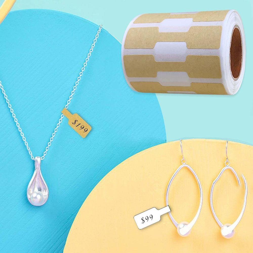 500 шт. Крафт-бумага Бирки для ожерелий и колец Цвета в ассортименте Бирки для браслетов Ювелирные ценники