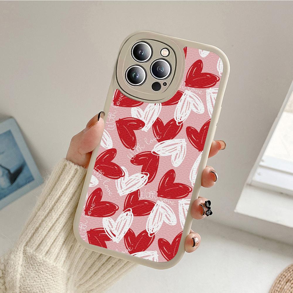 Для Iphone14 милый чехол для телефона с сердечком для Iphone 14 13 11 12 Pro MAX 13 12 MiNi 7 8 14 plus X XS XR защитные чехлы из овечьей кожи