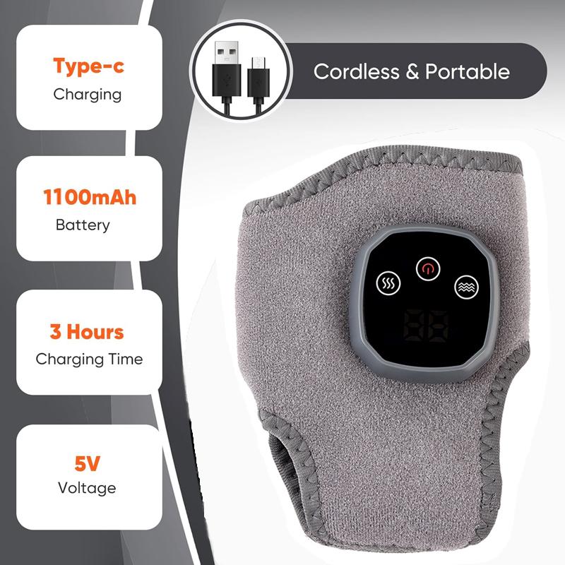 Electric Heat And Vibration Ankle Wrist Massager Hot Compress Therapy Ankle Massage Heated Wrap Support Brace Foot Protector