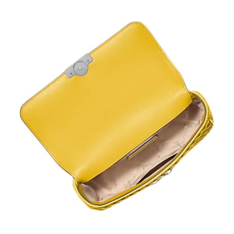 MICHAEL KORS Tribeca Handwoven Leather Crossbody Shoulder Bag Small Women's Dandelion Yellow