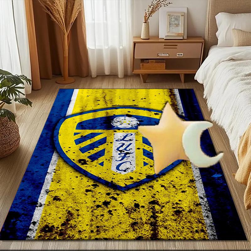 Leeds Crest Design Printed Office Carpet Chair Cushion Entryway Rug, Rugs for Living Room, Bedroom Christmas gifts