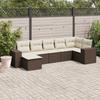 VidaXL Garden Lounge Set with Cushions 7 Pcs, Patio Sofas, Patio Furniture Set, Outdoor Furniture, Brown 3255220