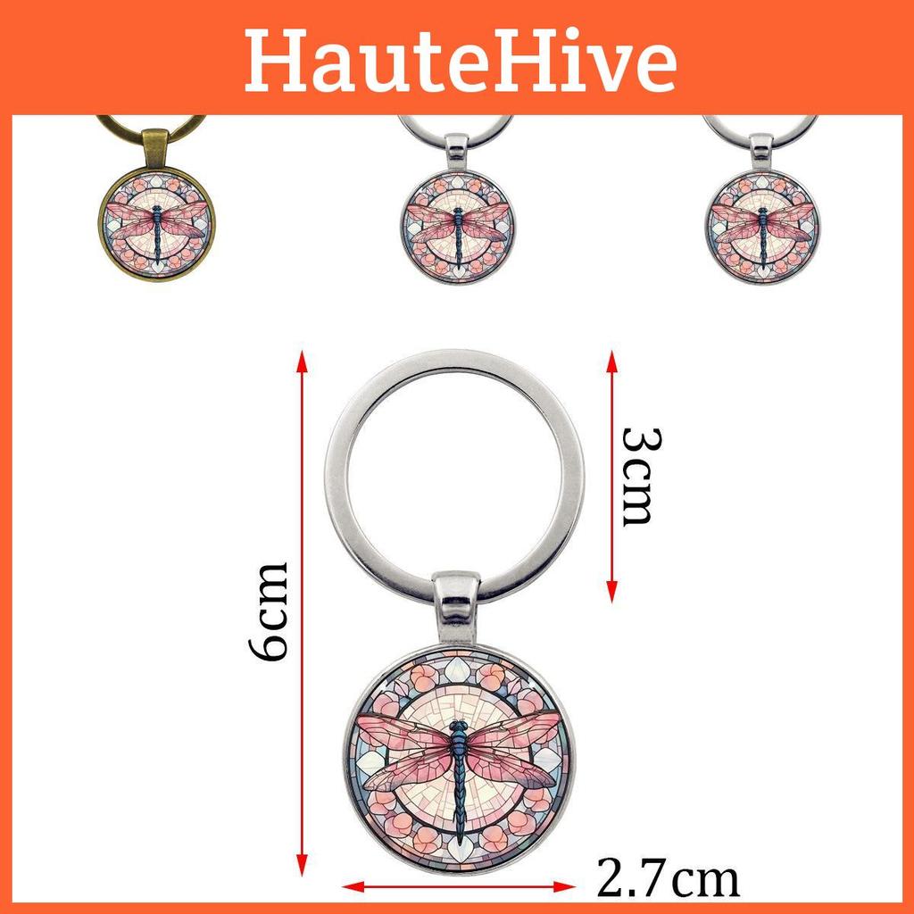 Винтажный брелок с узором стрекозы, креативный подарок для стильных мужчин, аксессуар для ключей из цинкового сплава