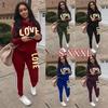 Женская мода, спортивная одежда из двух частей, толстовка с длинным рукавом + брюки, женская одежда для бега для девочек, повседневный костюм S-XXXXXXL