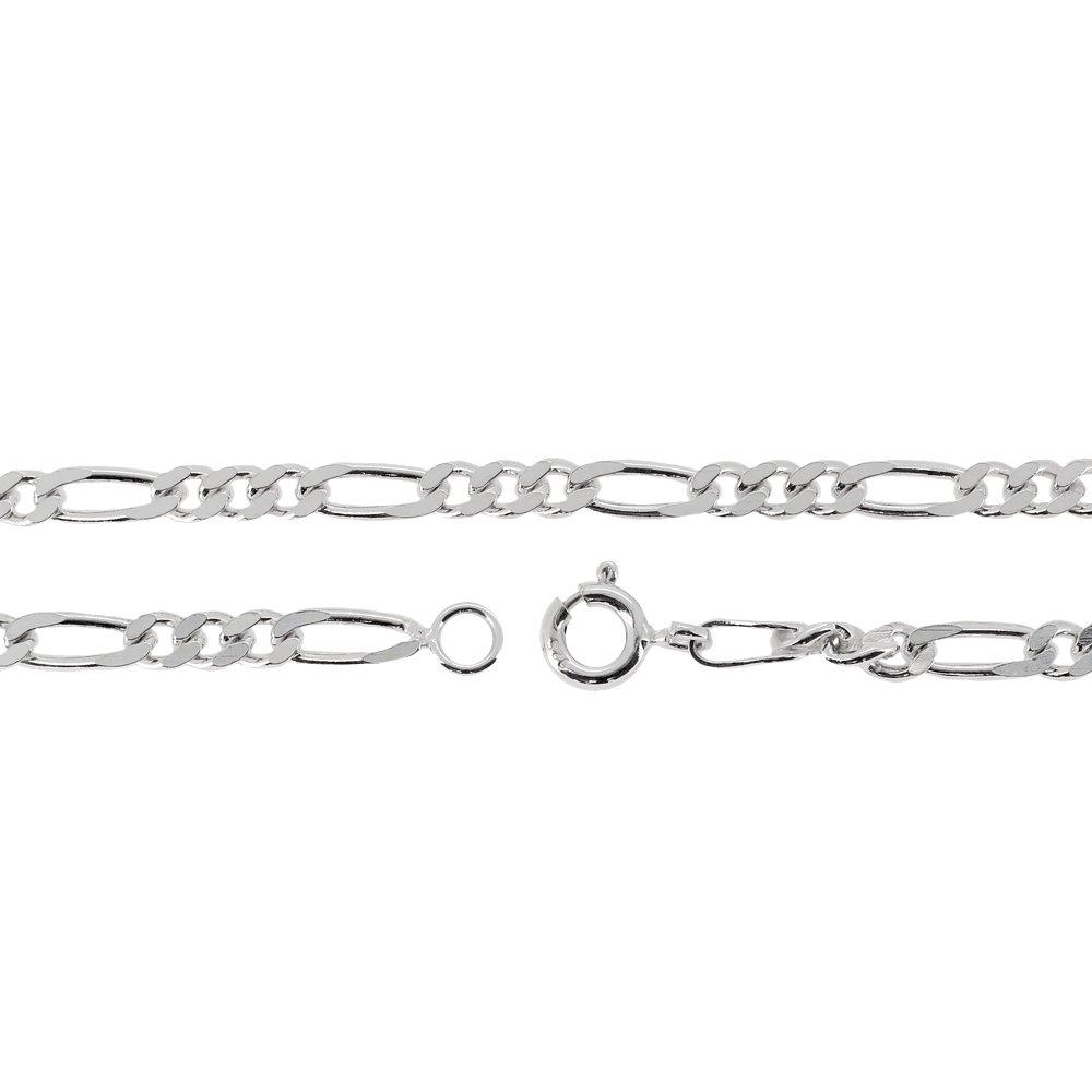 Серебряная цепочка Фигаро 925 пробы Простой дизайн [Синдзюку Кура] Мужской браслет на ногу,