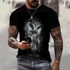 Fashion Casual 3D Printing Men'S Summer New Owl Animal Oversized T-Shirt Vintage Top O Collar T-Shirt