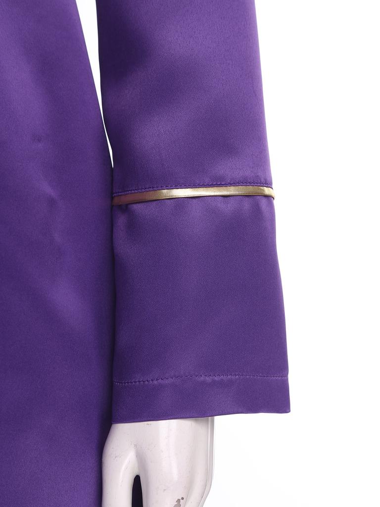 Womens Priest Cleric Cassocks Embroidered Cross Long Sleeve Back Zipper Long Robe