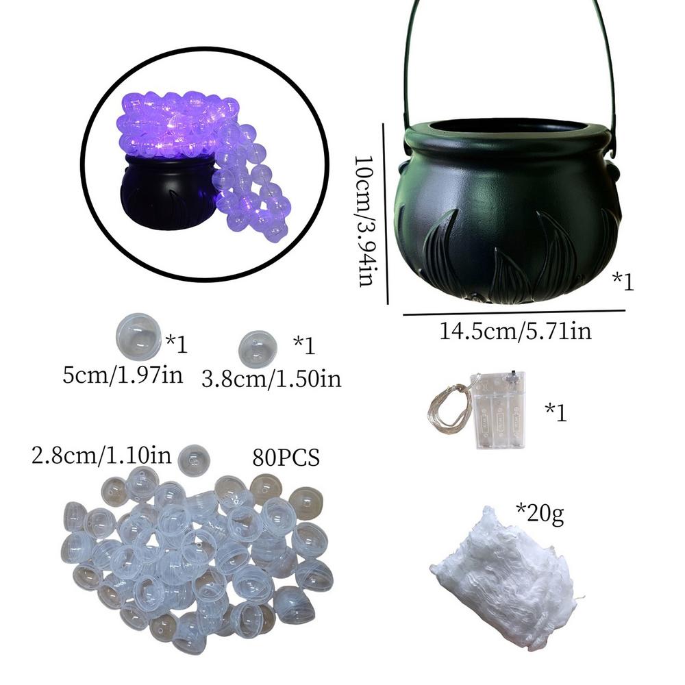 Halloween Cauldron Outdoor Halloween Pot Candy Holder Bubble Bowl Props Decoration For Kitchen Home Parties Events Yard Porch