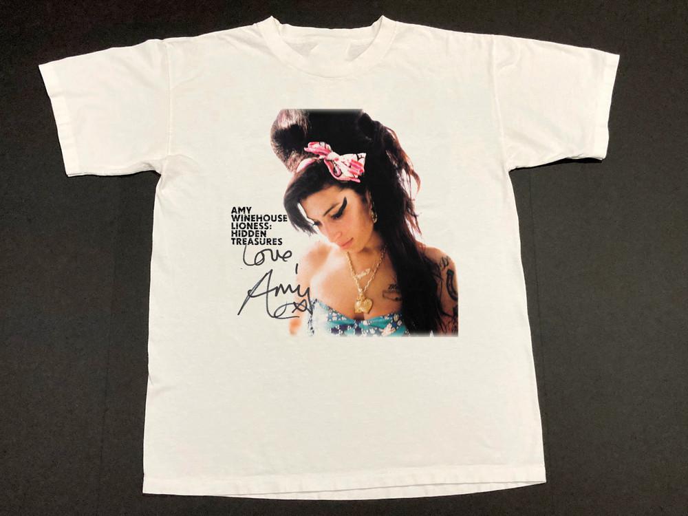 Коллекция Amy Winehouse Футболка с коротким рукавом Подарок для фаната Белая S-5XL Унисекс Футболка