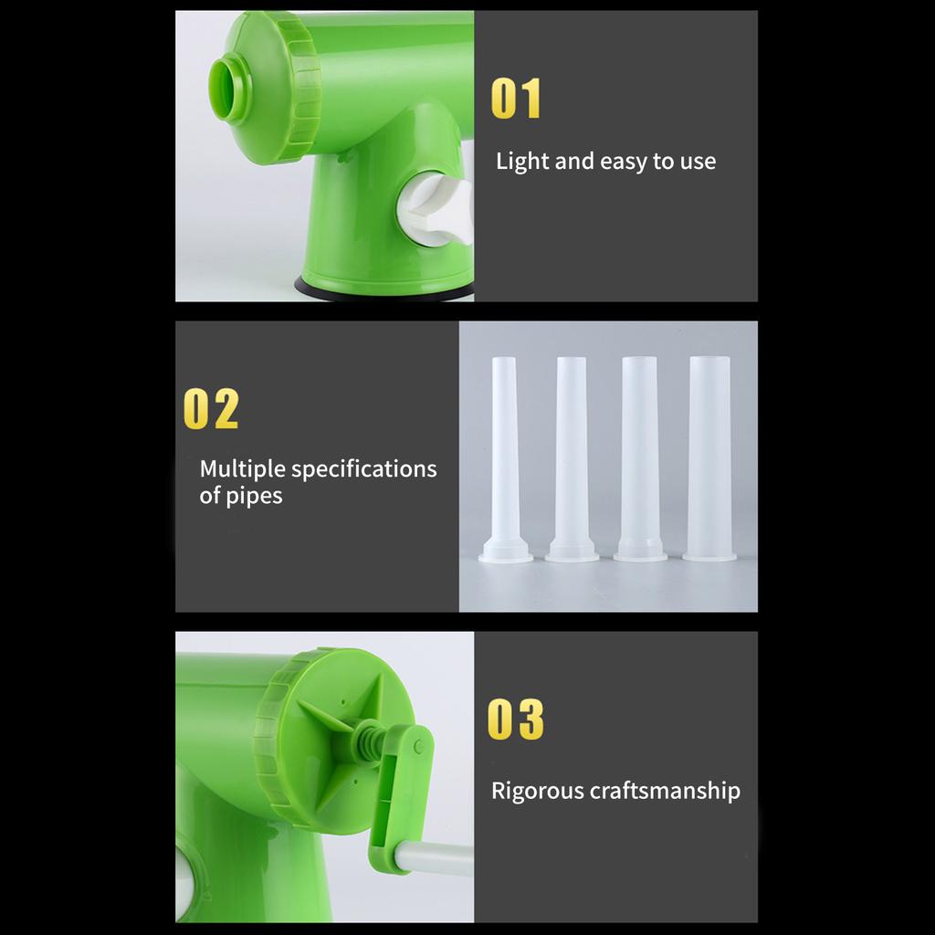 Колбасный шприц Ручной колбасный пресс с воронкообразными трубками Пластиковый мясной шприц Кухонный инструмент для наполнения мясом Легко чистить