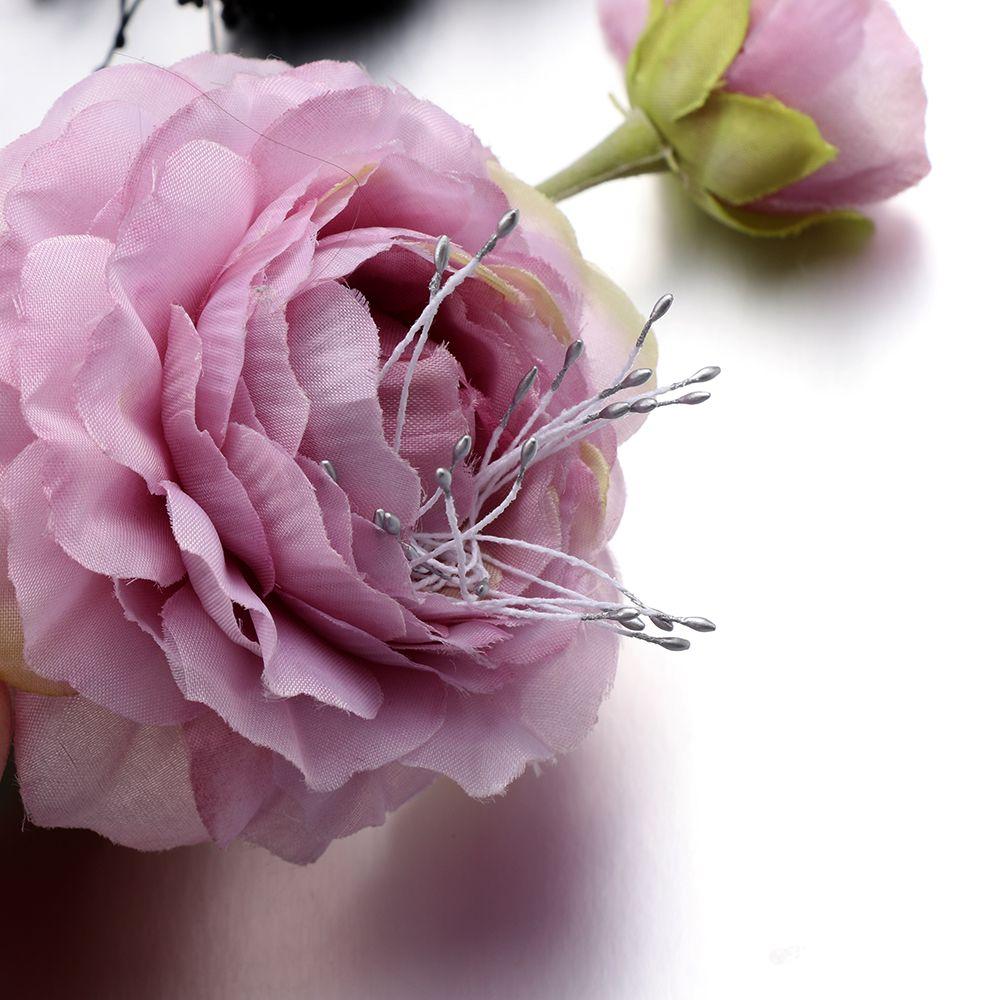 Wreath Needlework Double Heads Hand-made Flower Stamen Artificial Pearl DIY Floral Craft Pistil