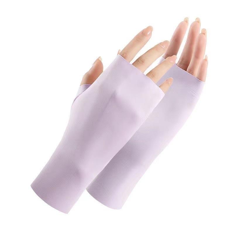 Manicure Half-Finger Gloves, UV Protection Anti-Tanning Thin Breathable Nail Salon Sunscreen Gloves