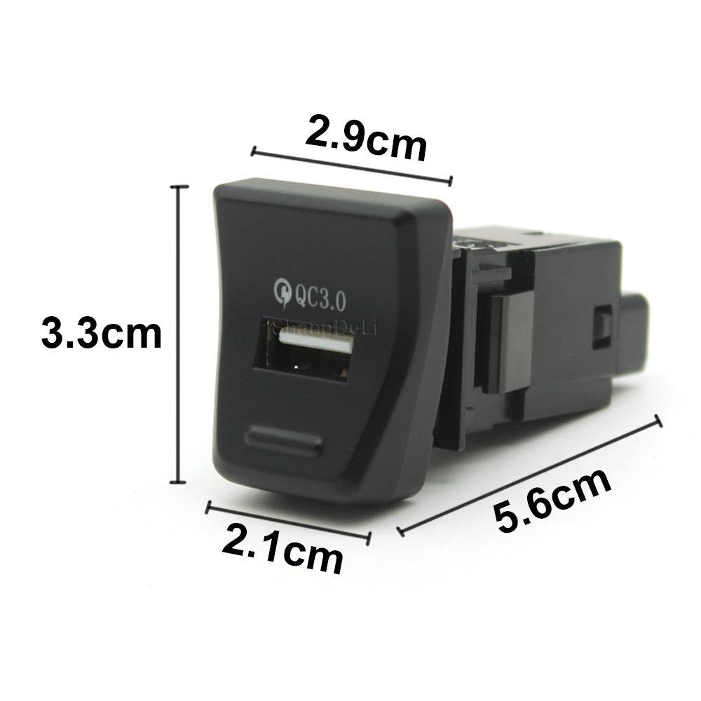 Автомобильное зарядное устройство, USB-разъем, внутреннее быстрое зарядное устройство USB QC3.0 для аксессуаров Toyota Rav4