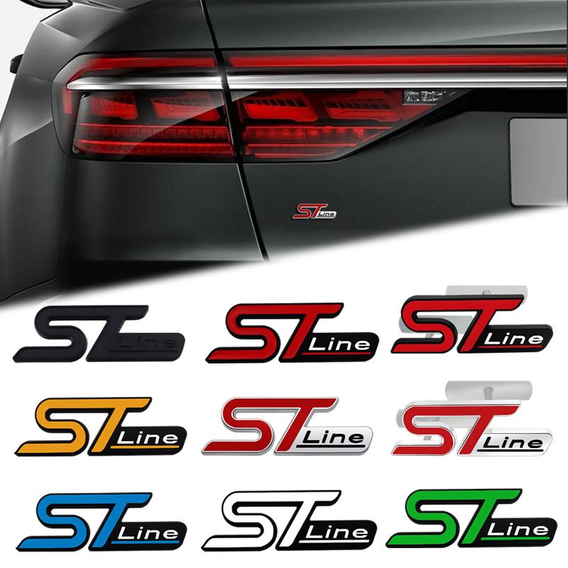 DRZG2 Car Accessories Metal Grille Emblem Rear Trunk Body Badge Sticker For Ford ST LINE Focus Fiesta Ecosport Kuga Mondeo Everest