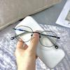 Xiaohongshu Trendy Memory Metal Eyeglasses Frame - Small Round Shape for a Bare Face Look, Can Accommodate Myopia Lenses