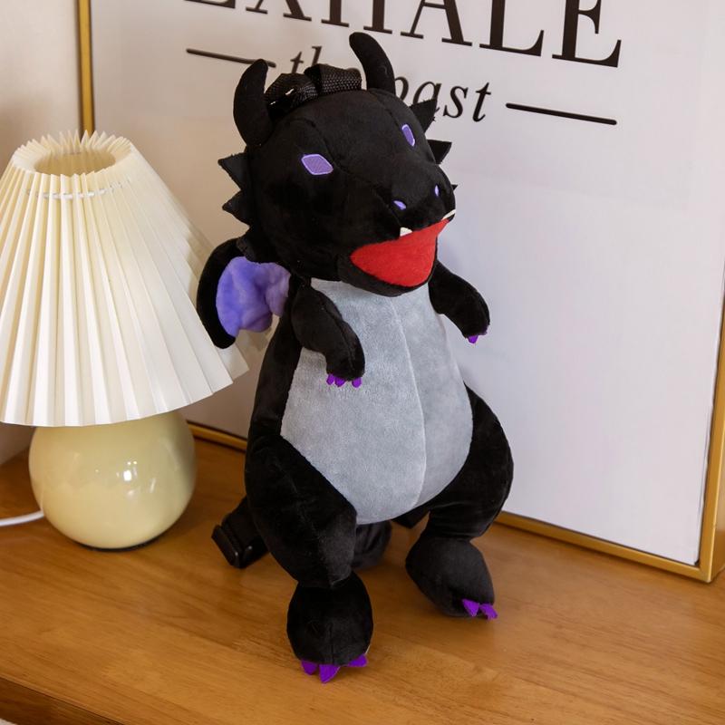 Updated Trendy Creative 3D Dinosaur Backpack Adorable Animal Cartoon Plush Backpack Dinosaurs Carryall for Children Kids Boy Gifts