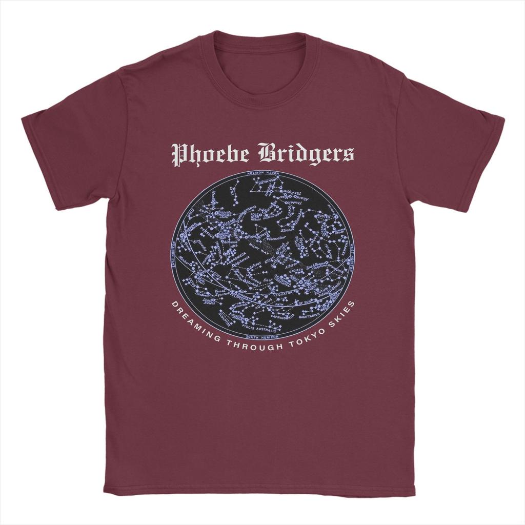 Мужская футболка Phoebe Bridgers Dreaming Through Tokyo Skies из чистого хлопка, забавные футболки с коротким рукавом и круглым вырезом, футболка большого размера