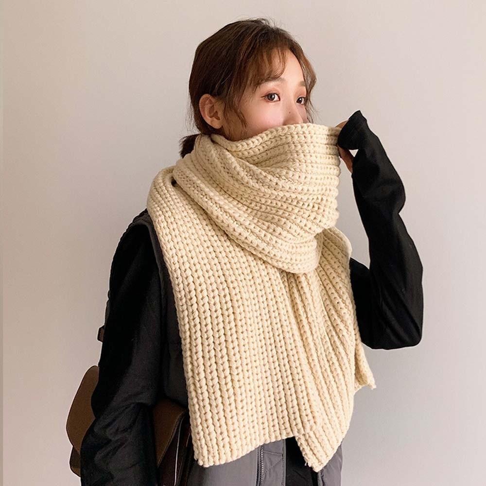 Spandex Long Thickened Neckscarf Acrylic Fibers Winter Warmer Scarf Knitting Wool Scarf Winter