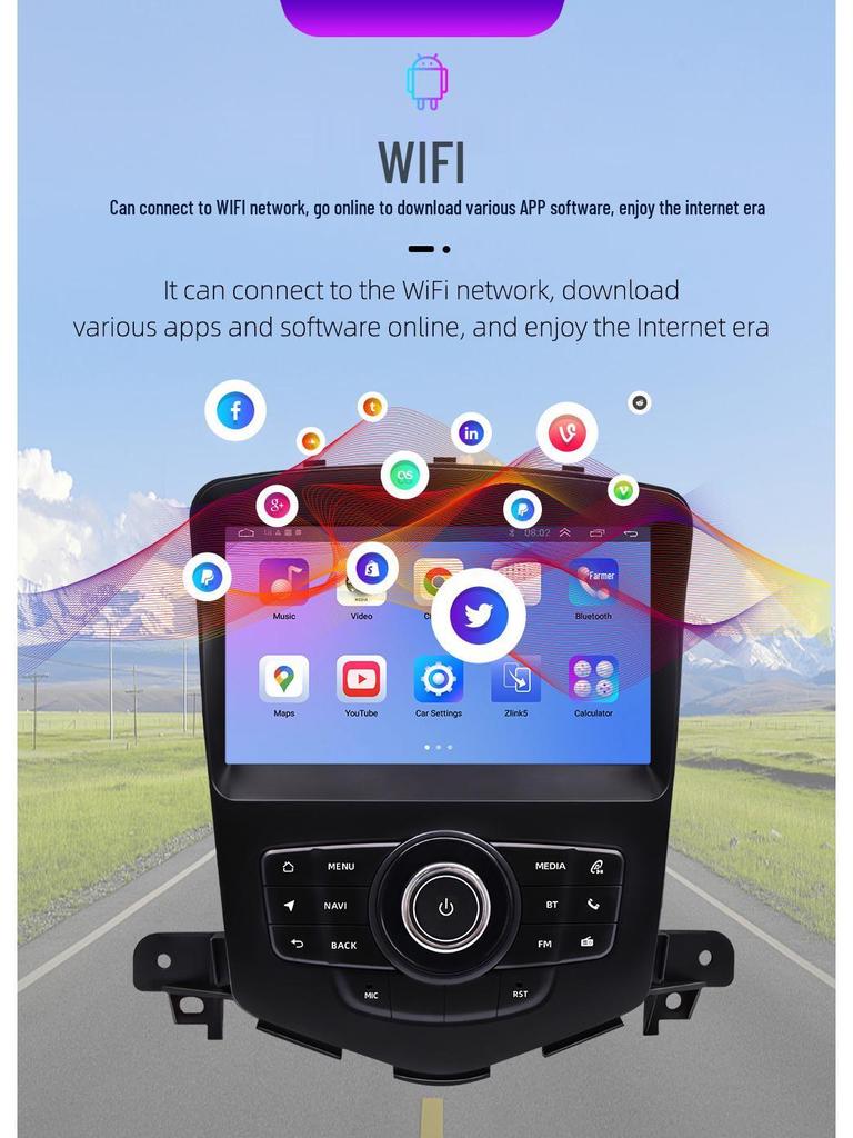 Совместимая 8-дюймовая Android-навигация для Cruze - Беспроводной CarPlay и Bluetooth с HD-камерой заднего вида.