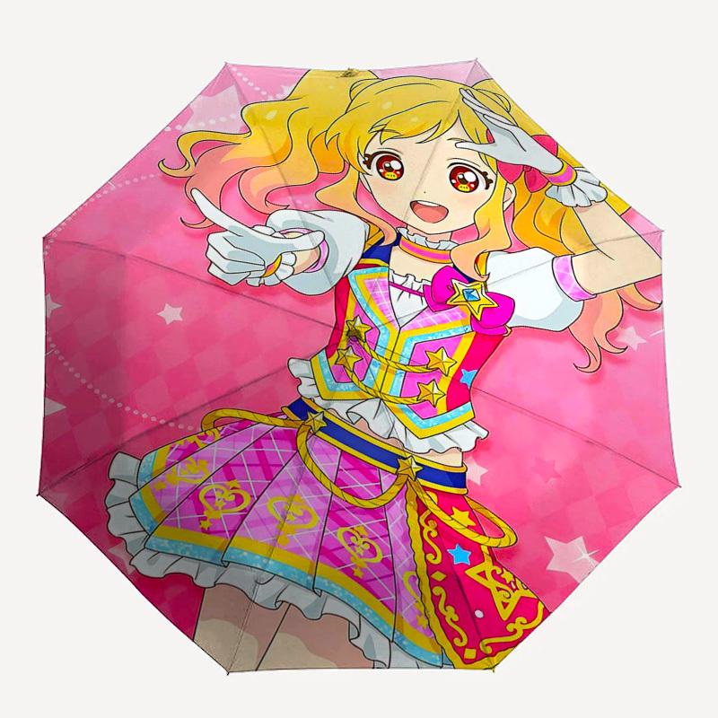 1 шт. Love Live! Уличный зонт Umi Sonoda - Автоматическое открытие/закрытие, Портативная 3-складная конструкция, Железный каркас с 8 спицами, Идеальный подарок для фанатов, Путешественников, Da