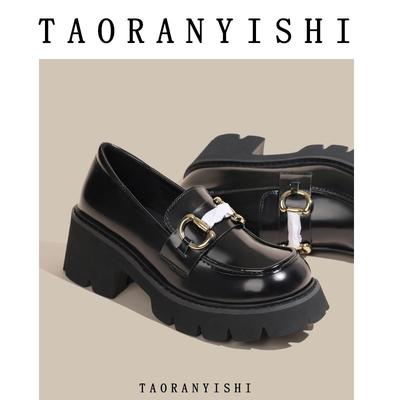 Туфли-лодочки с пряжкой в виде лошади, женские весенние новые туфли на толстой подошве в стиле ретро, размер