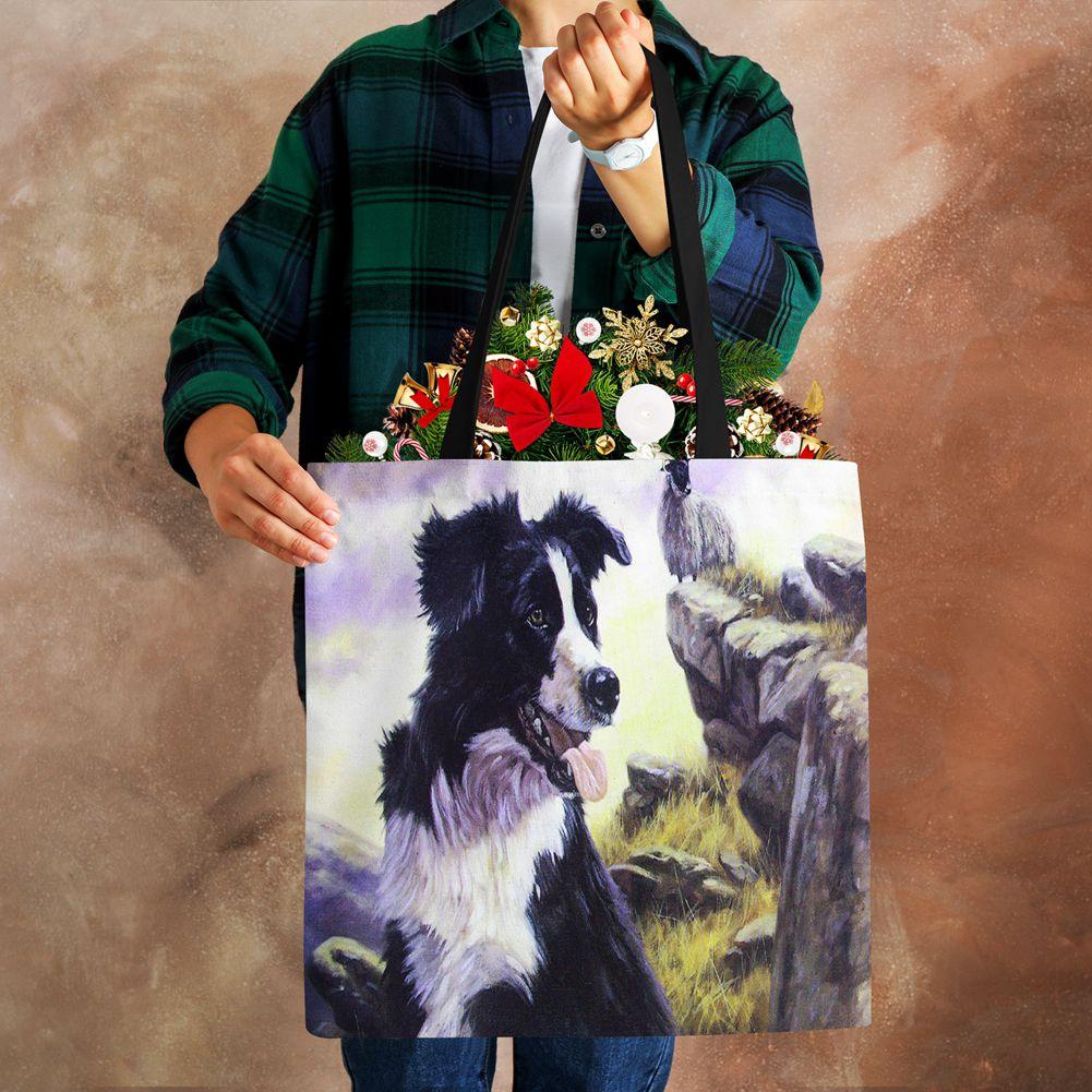 Женская наплечная сумка шоппер для путешествий Харадзюку холщовая повседневная сумка эко переработанная масляная живопись собака большая вместимость тоут сумка для книг KTY