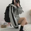 Толстовки Harajuku на молнии для женщин, одежда с капюшоном, джемпер с длинными рукавами, обычное пальто с капюшоном, повседневная толстовка в корейском стиле