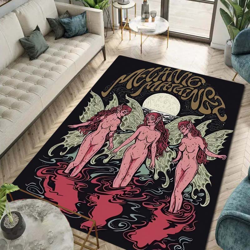 Melanie Martinez Portals Album Print Flannel Area Rug Non‑Slip Floor Mat Carpet For Couch Bedroom Game Room Indoor Holiday Gift