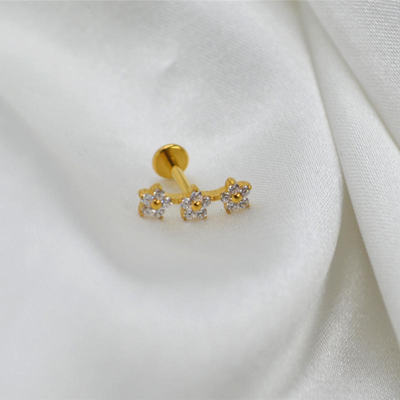 Титановый G23 Циркониевый Цветок Лабрет и Трагус