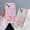 Силиконовый чехол для Xiaomi Redmi Note 13 12 11 10 Samsung A54 A24 A14 Oppo A78 A58 A38 Tecno Spark 10C Funda Pink Tulip Roses Cute Cover Мягкий бампер из ТПУ