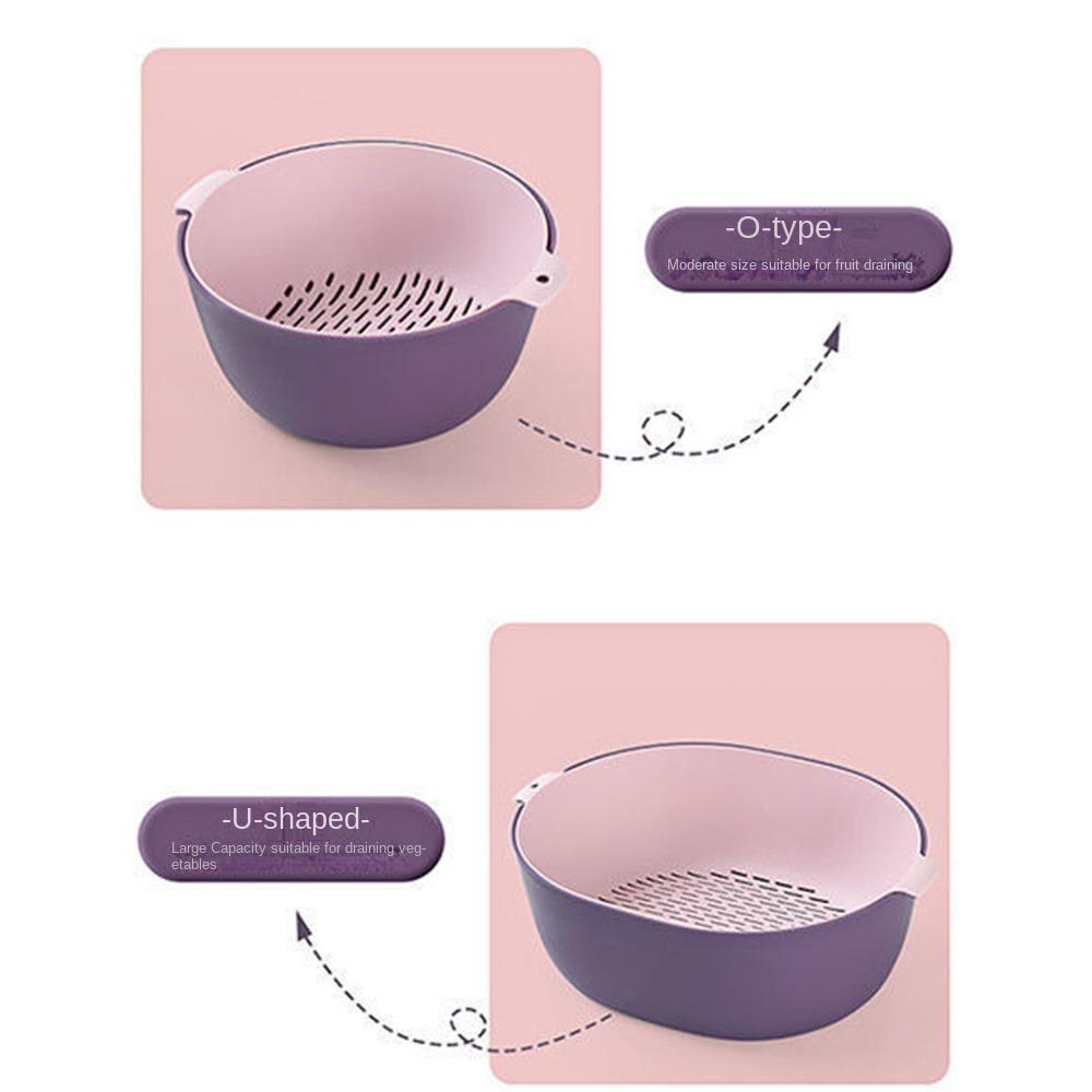 Drainer Plastic Drain Basket Vegetable Cleaning Tool Washing Storage Basket Kitchen