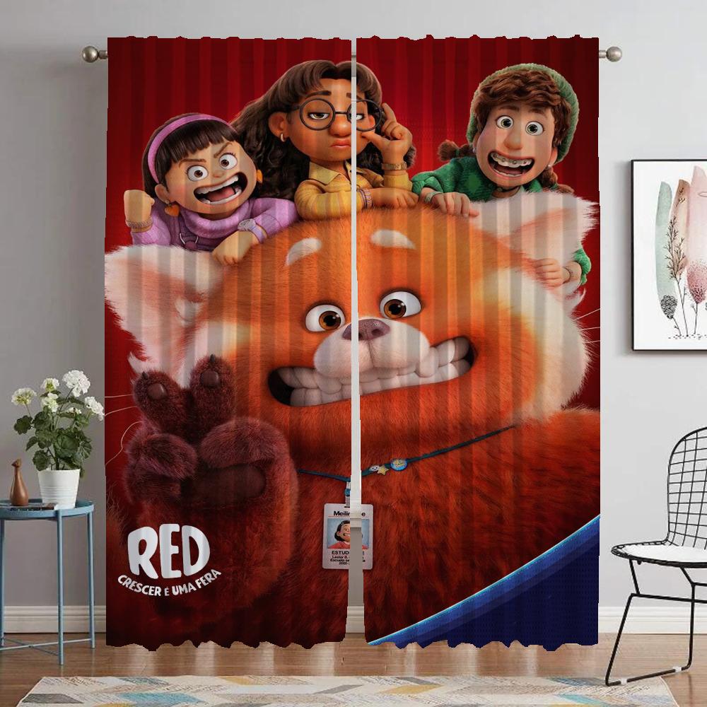 Turning Red Kitchen Curtains for Living Room Curtain Partition Shades Tulle for Bedroom Halloween Decoration Blackout Elegant