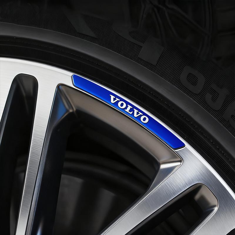 pxvrm2 Car Wheel Hub Tire Badge Sticker Racing Car Wheel Rim Sticker Decorative Accessories Volvo S90 S60 Xc60 Xc40 Xc90 V40 V60 S60 T6