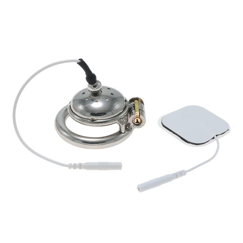 Электрический шокер целомудрия замок 9-отверстий дышащий плоский целомудрие очиститель мужской учебный мастурбация секс инструмент SM