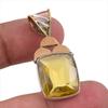 Natural Citrine Gemstone 925 Solid Sterling Silver Two Tone Pendant 1.50" A7n93