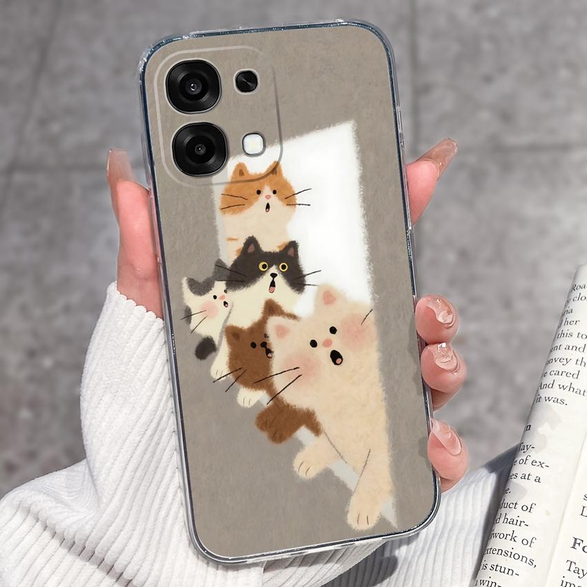 Для Oppo A6 Pro A6x A5x K13 Realme 15X C85 V70 V70s CT 7 7T 8 Чехлы для телефонов Красивые узоры Сакура Бабочки Корпус Мягкий силикон ТПУ Прозрачный корпус