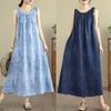 2025 Women Plus Size Linen Summer Dress Sleeveless Casual Basic New Dress Loose Long Dress