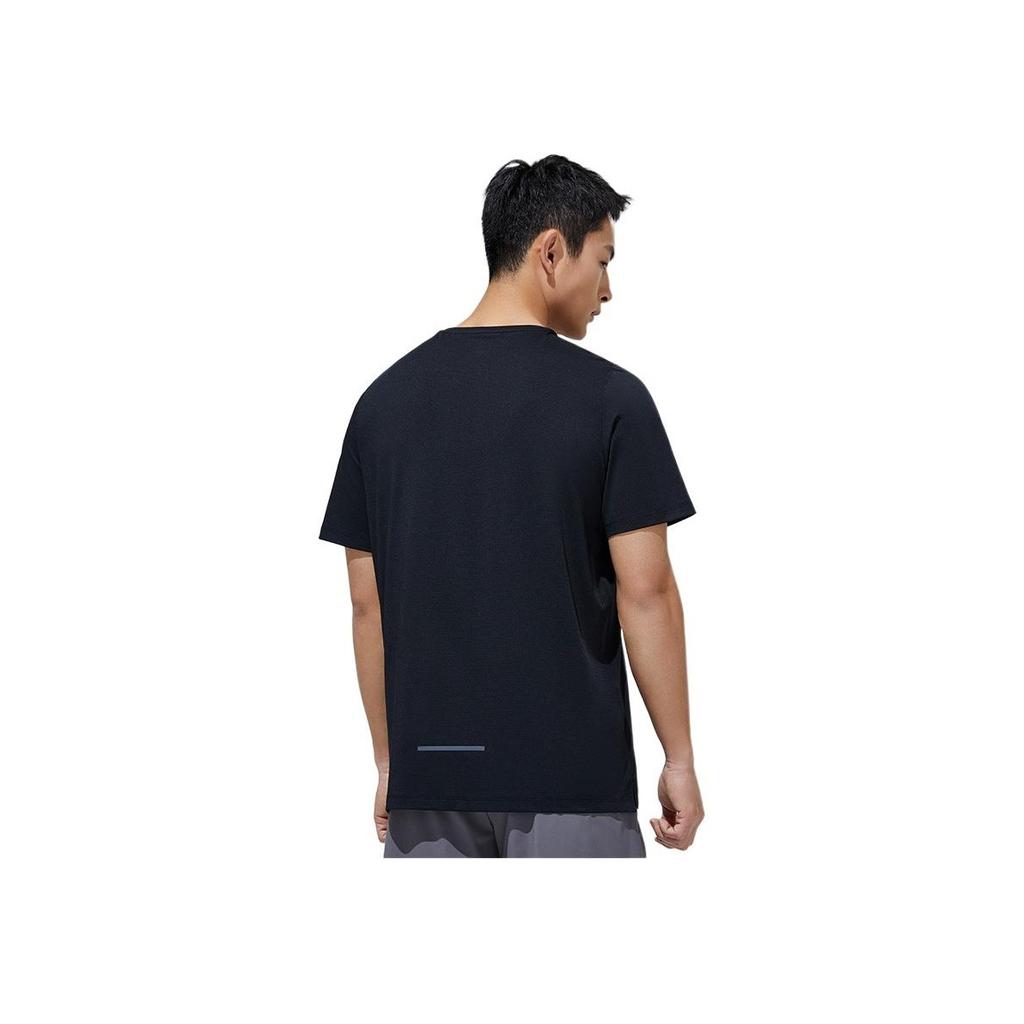 Anta Футболка с круглым вырезом и коротким рукавом с буквенным принтом, мужские топы, черные 952325103-6